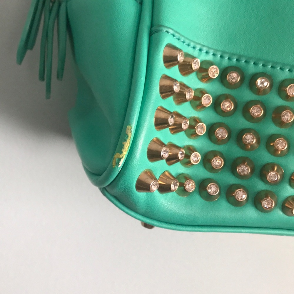 Aqua/teal studded boutique purse - Picture 3 of 4